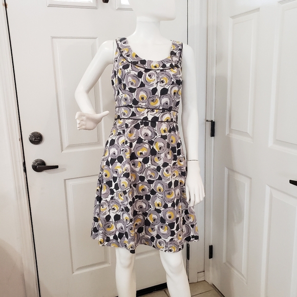 Boden Size 6p Floral Sleeveless Dress - Gray and Yellow - Picture 1 of 8
